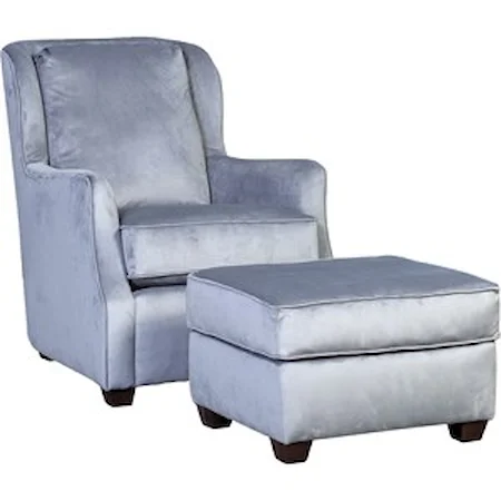 Casual Chair and Ottoman with Scoop Arms